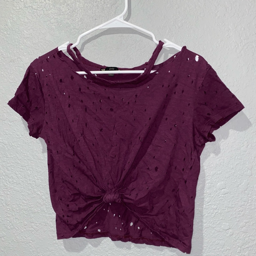 Cropped T-Shirt, Distressed